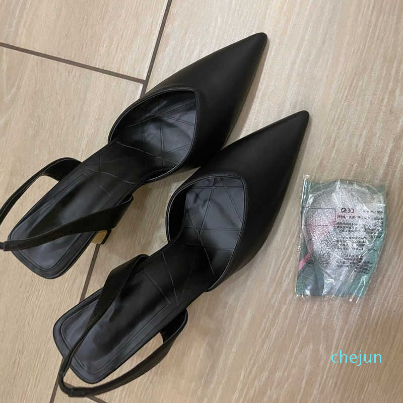 

Sandals Heels Women's Shoes Black Leather Mules High Female Stiletto Women