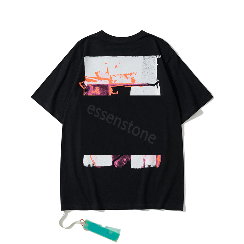 

Fashion Men's offs tshirt Summer Women's Designer Tshirt Loose tshirt Brand Top Men's S Casual white Shirt Luxury Rectangular Pattern Street Clothing, The same as real
