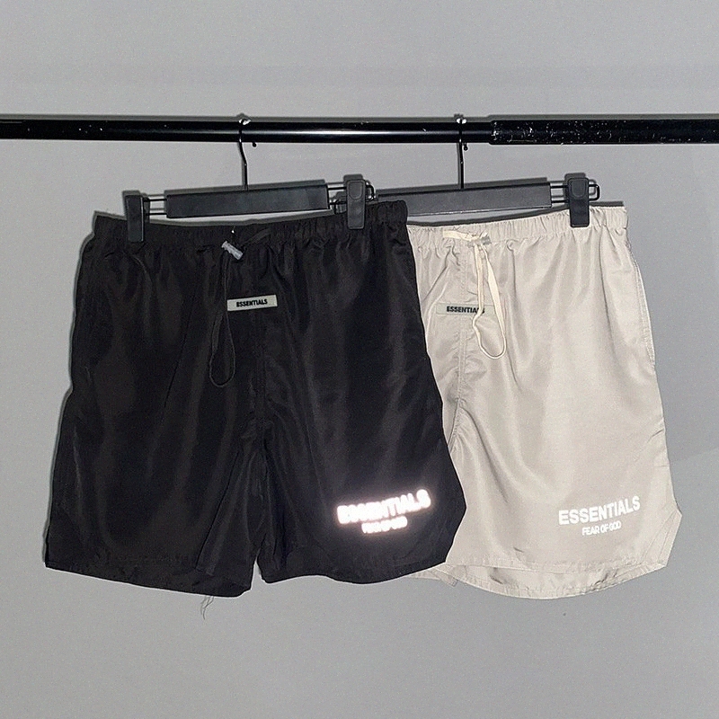 

2020 Cross-border Source Summer New FOG Season 6 Essentials Line Letter Reflective Shorts 68Nv#, Black