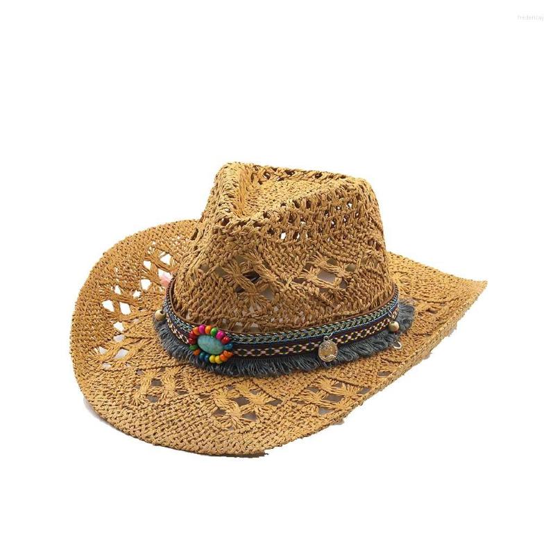 

Berets Cowboy Straws Hat Wide Brim Casual Summer Outdoor Hiking Picnic Fishing Travel Beach Sunscreen Cap For Women Men, Black