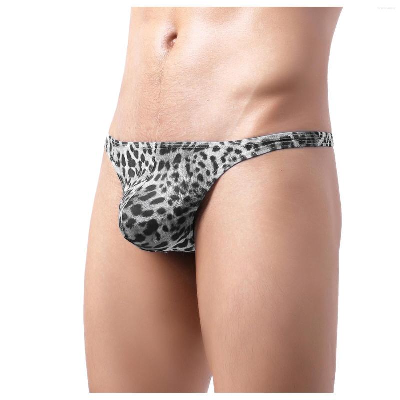 

Underpants Sexy Leopard Print Men Men's Briefs Slip Homme Cueca Male Panties T-back Thin Thong Low-Waisted Underwear Gay, Yellow