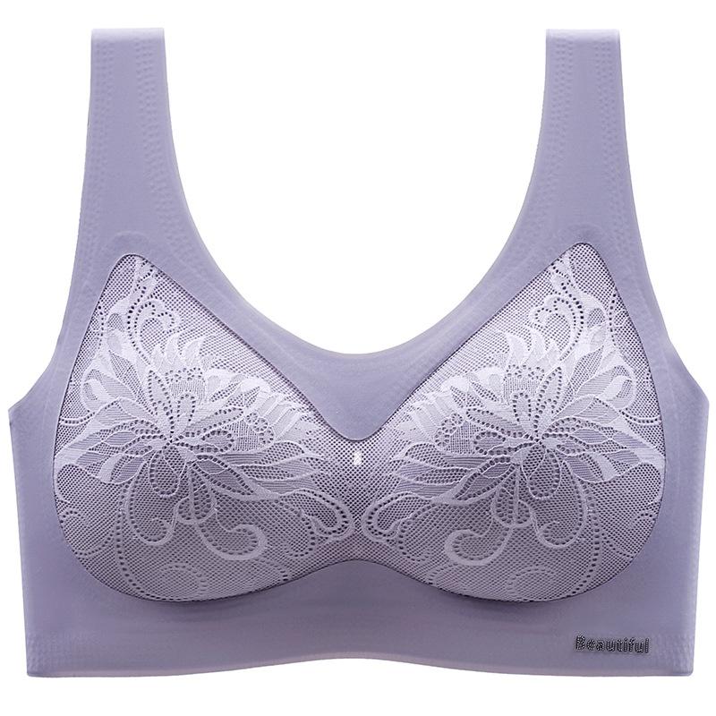

Bras Plus Size Bra XL 2XL Seamless For Women Underwear BH Sexy Lace Brassiere Push Up Bralette With Pad Vest Top, Skin
