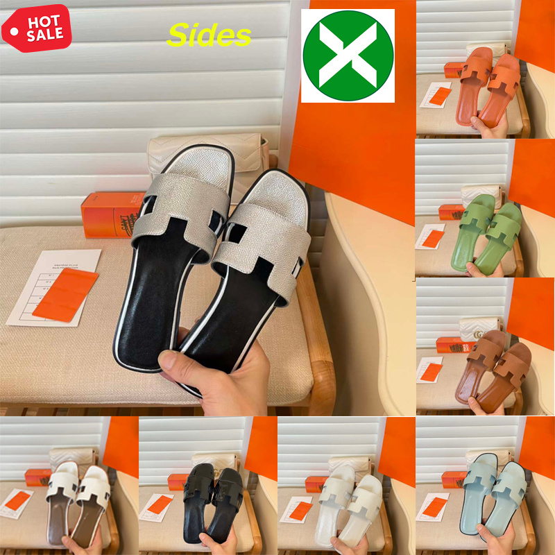 

2023 Oran Sandal canvas luxury designer Designer sliders Women Slides Genuine Leather Flats Slipper Girls denim canvas Flip Flops Classic Sandal Big 35-42 GX58, 11