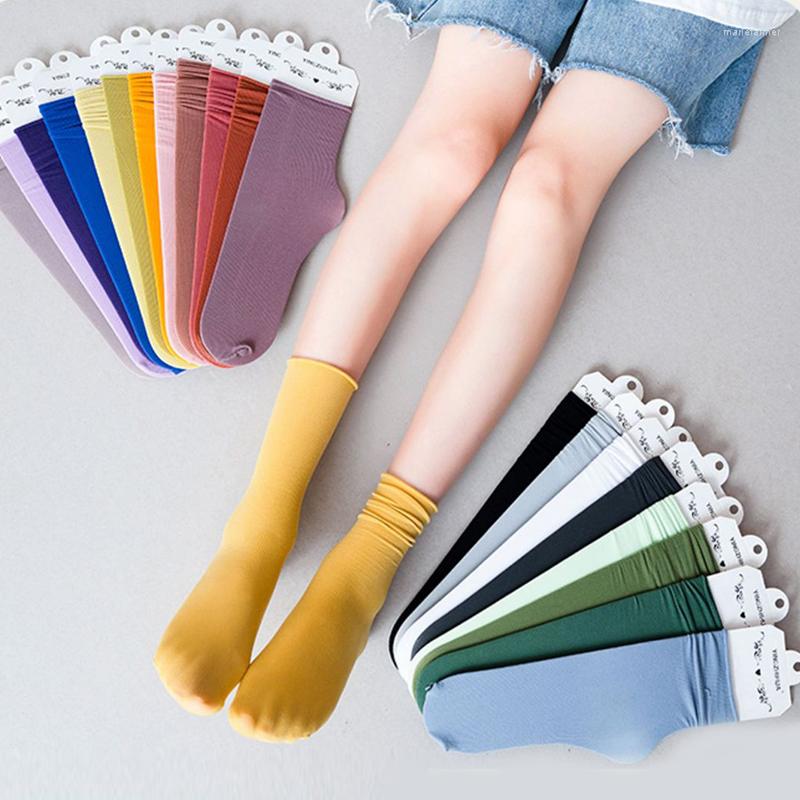 

Women Socks 1 Pair Summer Spring Breathable Thin Loose Colorful Lady Long Fashion Girls Students, Beige