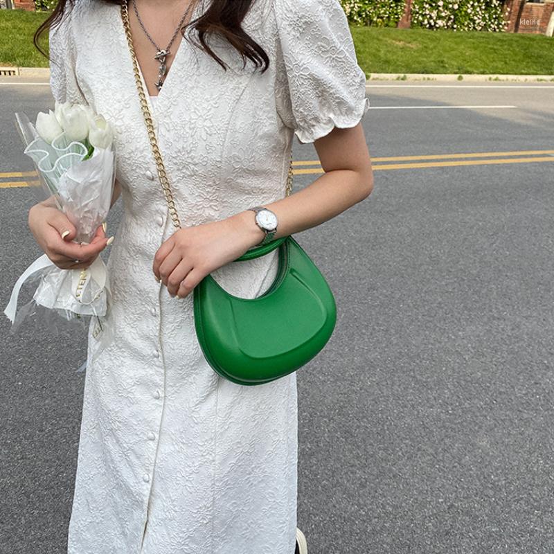 

Evening Bags Woman Hobo Bag Luxury Design 2023 Vintage Handbag Leather Clutch Purse Small Shoulder For Chain Crossbody, Orange