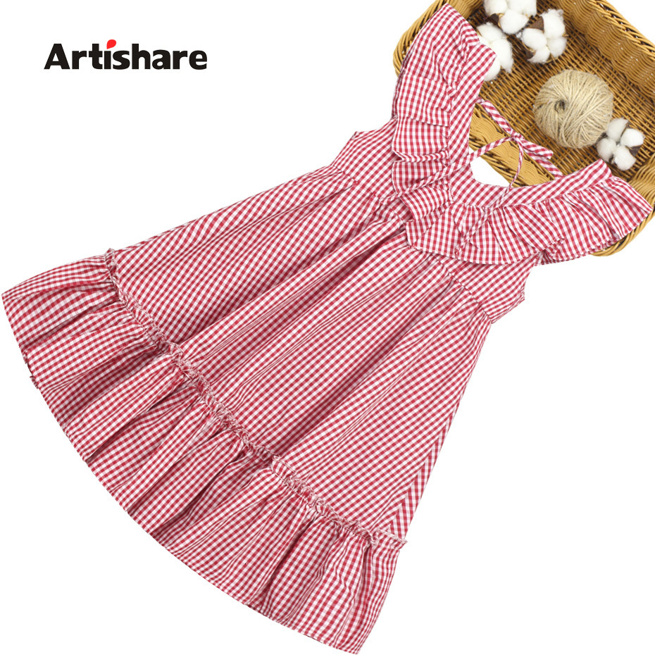 

Girl's Dresses Summer Girl Sleeveless Kids For Girls Plaid Pattern Kid Teenage Childrens Clothing 6 8 10 12 14 230413, As picture