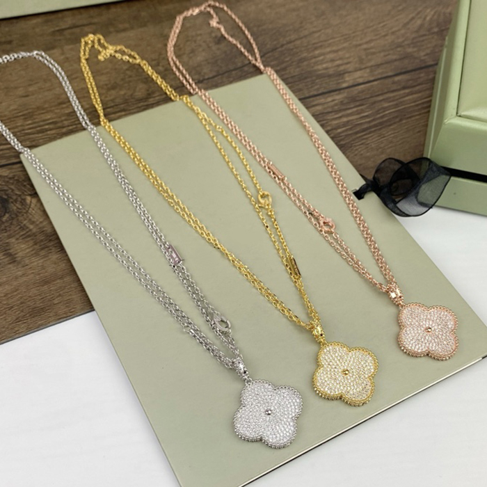 

four leaf clover necklace Natural Shell Gemstone Gold Plated 18K designer for woman T0P Advanced Materials official reproductions European size premium gifts 011