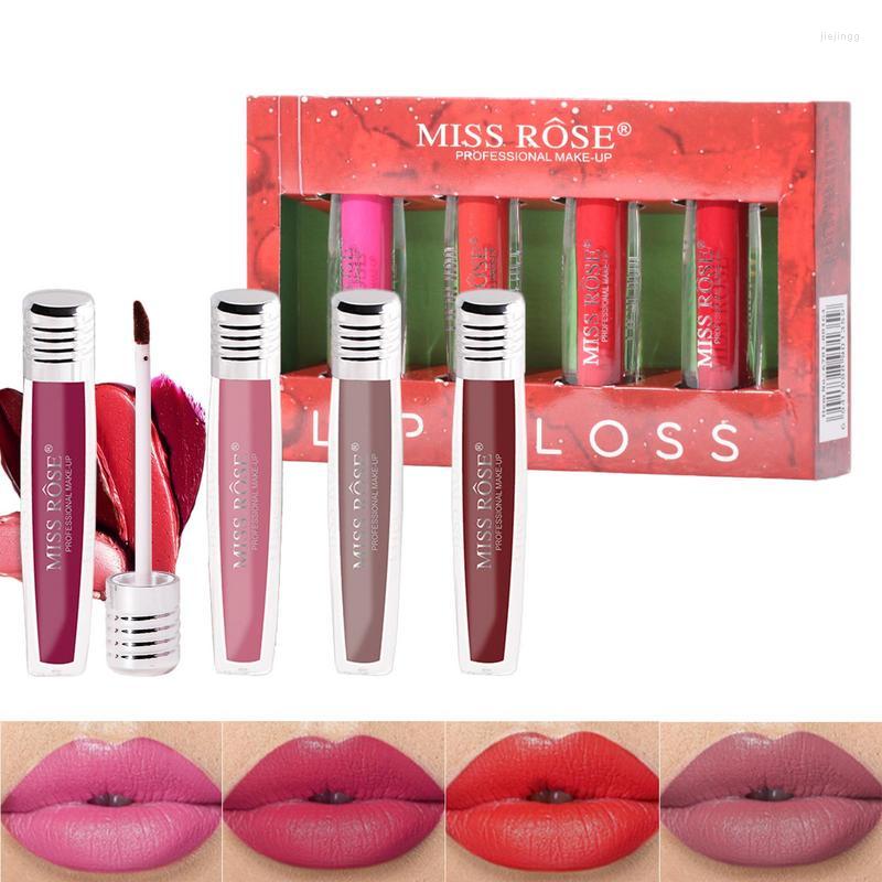 

Lip Gloss Set For Women Lightweight Matte Color Stain Natural Full-on Plumping Lipgloss Winter Longlasting Lips Will Not, 4pcs