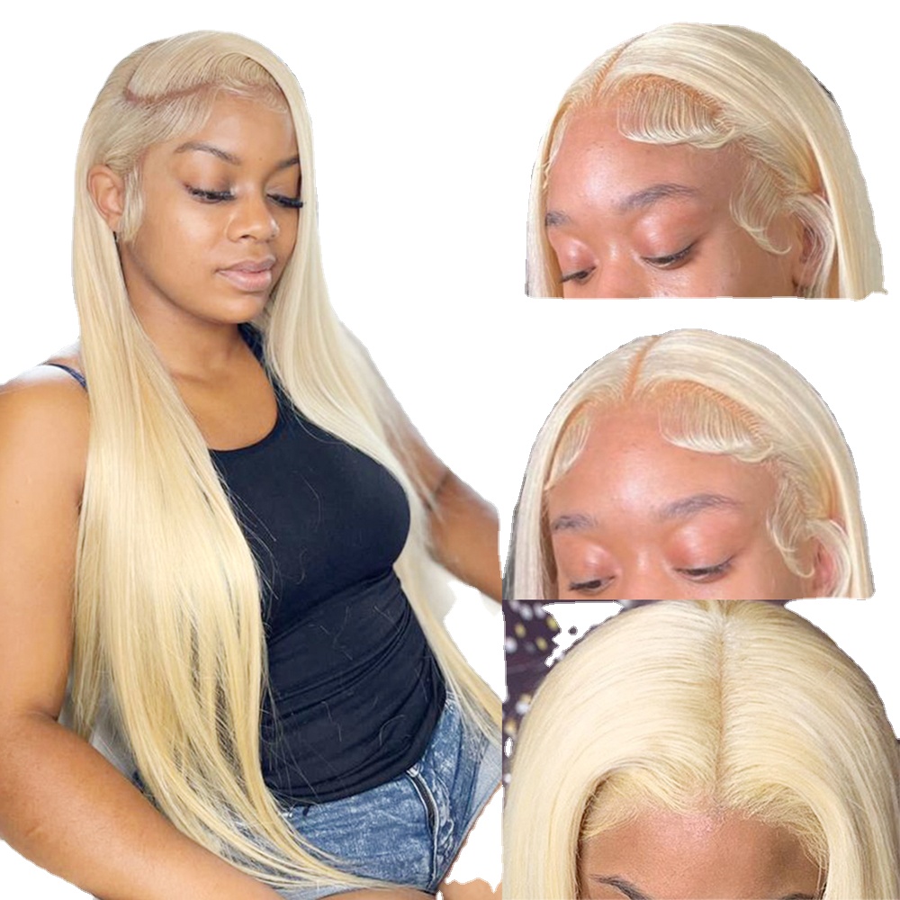 

13x6 13x4 HD Lace Frontal Human Hair Wigs 613 Straight Lace Front Wigs Peruvian Blonde 4x4 Closure Remy Wig For Black Women