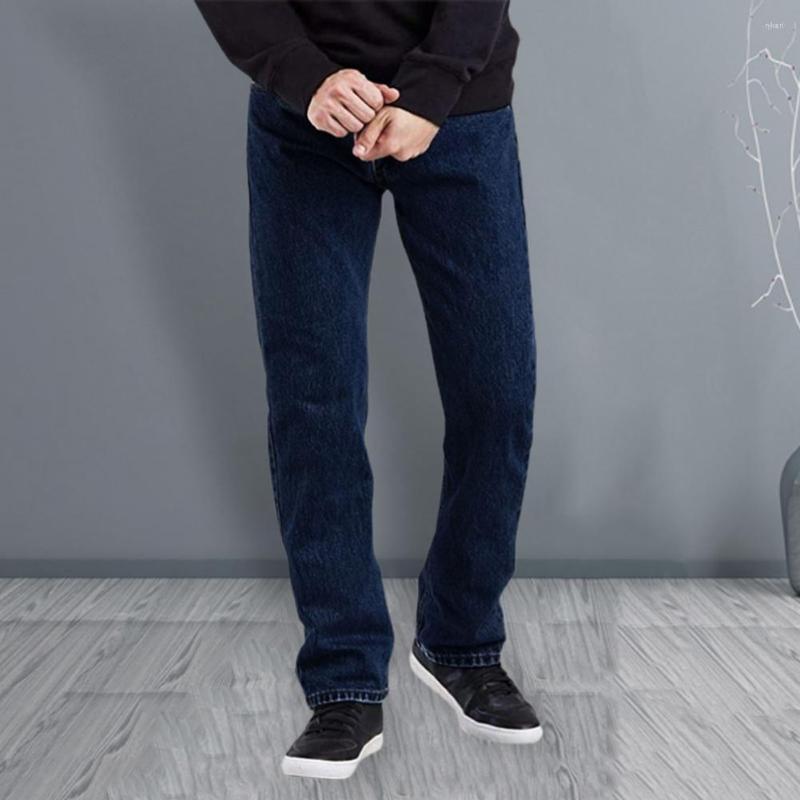 

Men' Jeans Men Straight Multi Pockets Dress-up Pure Color Pants Fall Spring Trousers Male Garment, Blue