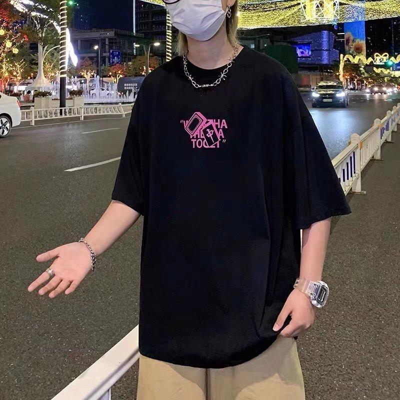 

Men's T Shirts Printing Casual Style Summer Clothing T-shirts Man Streetwear Chinese Mahjong Short Sleeve Tee Men FUNNI, Black