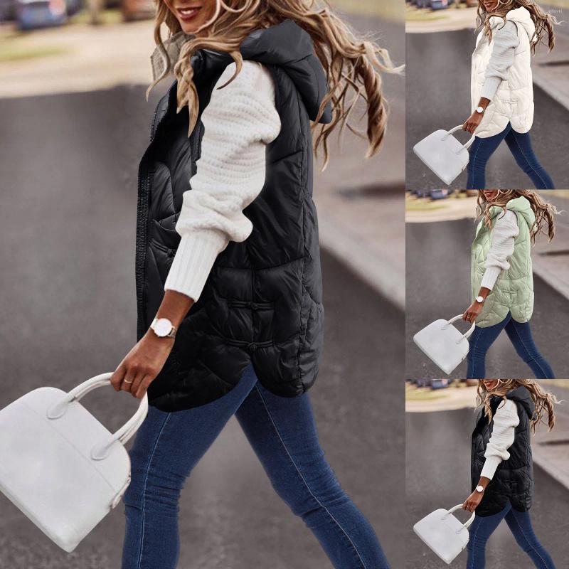 

Women's Vests 2023 Winter Women Vest Waistcoat Down Cotton Jacket Loose Bread Sleeveless Hooded With Pocket L5, Gn