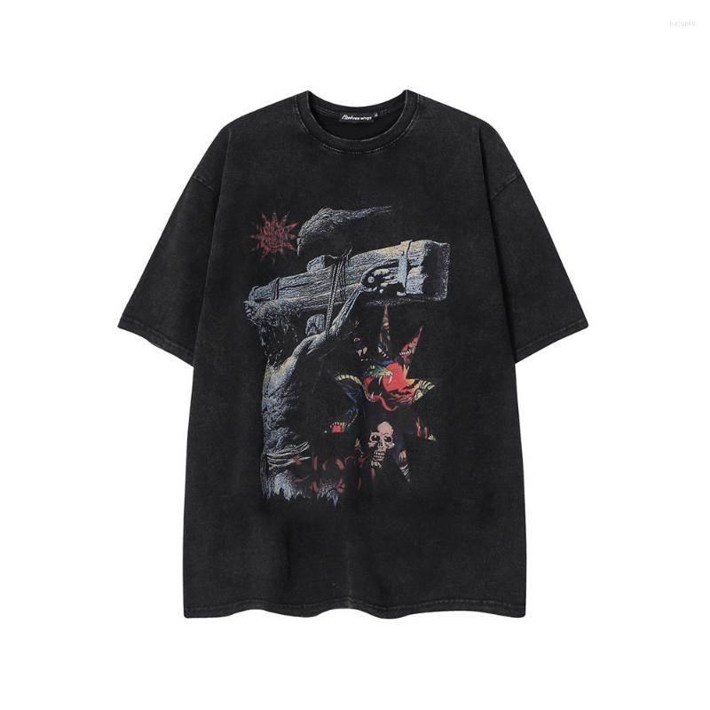 

Men's T Shirts Printed Oversized Men's T-shirt Short Sleeve Summer Cotton Tshirts Streetwear Clothing, Black