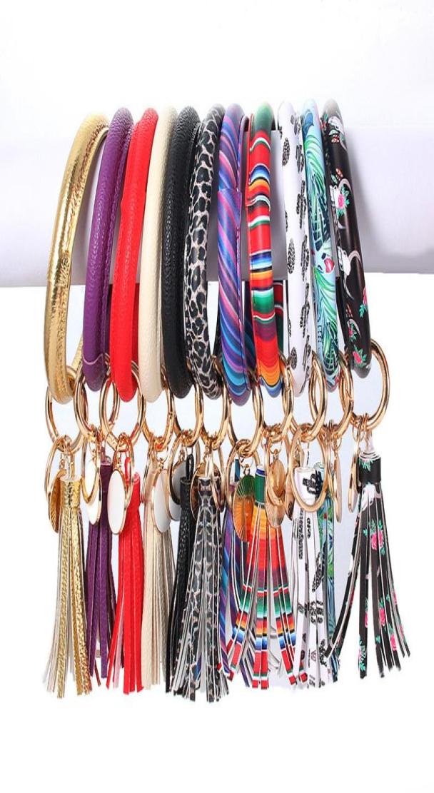 

Fashion Multiple Styles Sun FlowerFlag Pattern key chain Leather Wrap Tassels Bracelets Keychain Wristlet Bracelet Tassel Keychai1549692