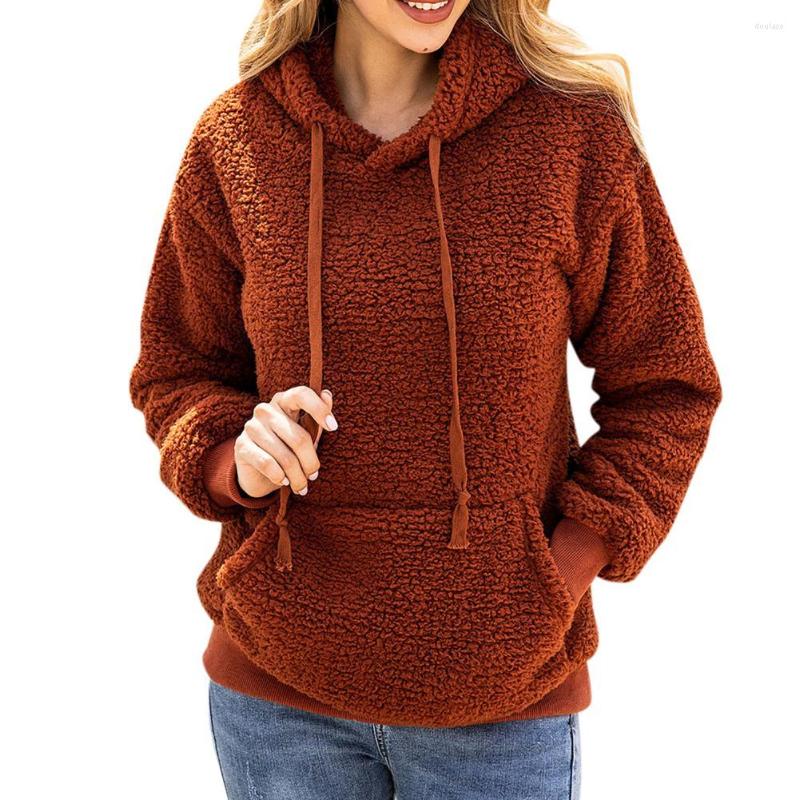 

Women' Hoodies Fashion Women Warm Hooded Top Casual Hoodie Fleece Pullove Autumn Winter SolidColor Pocket Lace Tie Jacket, Beige