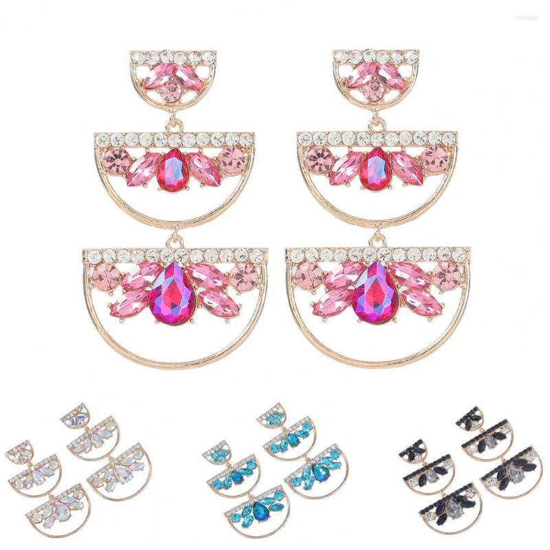 

Dangle Earrings Fashion Colorful Geometric Alloy Semicircle Long For Women Pendientes Mujer Drop Earring Teardrop