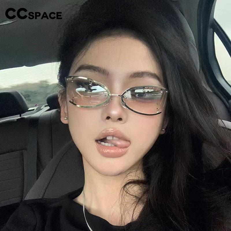 

Sunglasses 55993 Luxury Rivet Punk Women Brand Designer Y2K Sun Glasses Half Frame Men Goggle Shades Uv400 Fashion Eyewear