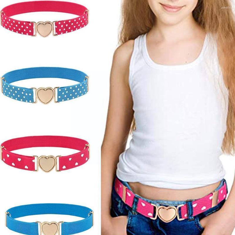 

Belts 60cm Children's Belt Kids Cute Simple Heart Buckle For Girls Waistband Love Waist L8W0, Black