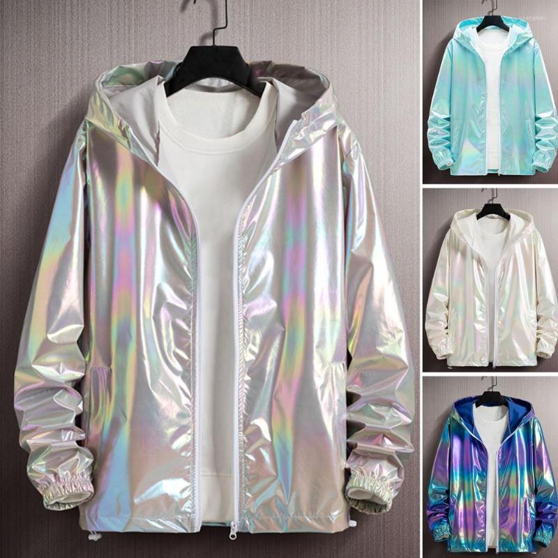 

Men's Jackets Stylish Sun Protection Jacket Hooded UV Skin-touch Zipper Hood Windbreaker, White