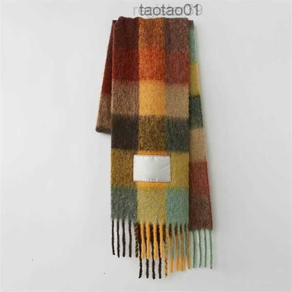 

Ac Fashion Luxury Scarf Men's Women Scarves Imitation Cashmere Wraps Rainbow Thick Beard Lattice Neckerchief Tassel Shawls Warm Bib Female 3hua0vvgm