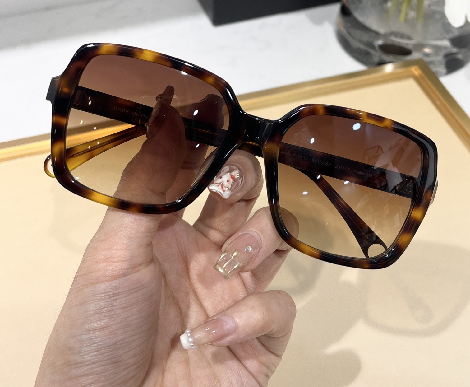 

Havana Brown Shaded Square Sunglasses for Women Sunnies Designer Sunglasses Sonnenbrille Sun Shades UV400 Eyewear wth Box