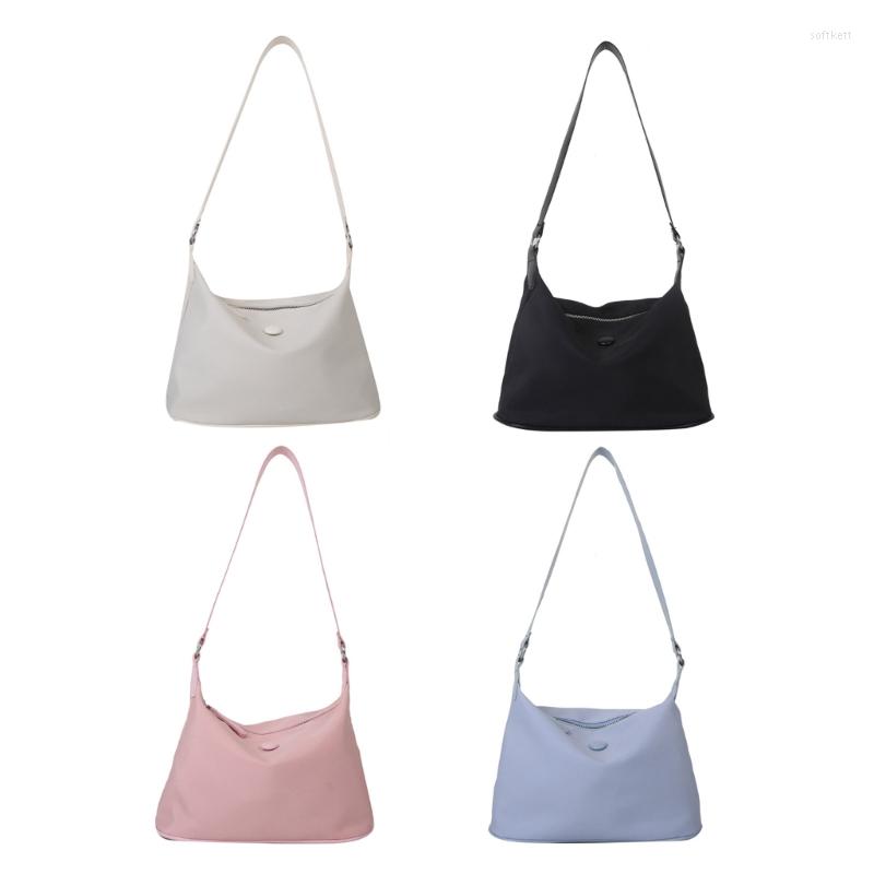 

Evening Bags Shoulder For Women Girls Solid Color Tote Handbag Armpit Bag Zipper Satchel Underarm Luxury Handbags, Black