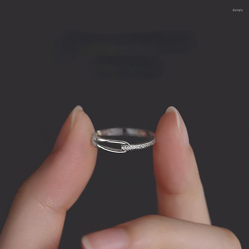

Cluster Rings Manual Simple Geometric Hollw Frosted Style Line Ring Women's Vintage Joint Finger Jewelry