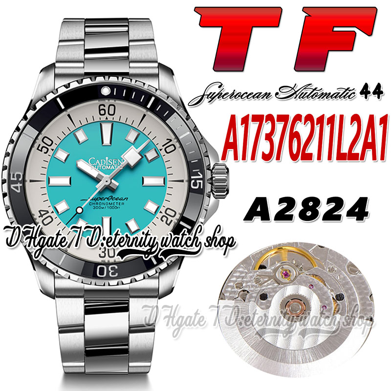 

TF Superocean 44 ETA A2824 Automatic Mens Watch A17376211L2A1 Ceramic Bezel Light Blue Dial Stick Markers Stainless Steel Bracelet Super Edition eternity Watches, Watch waterproof production cost
