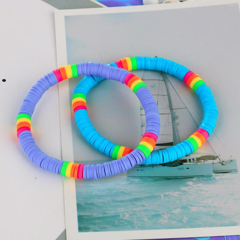 

Charm Bracelets C.QUAN CHI HEISHI For Women Fashion Stretch Beaded Bangles Handmade Clay Beads Beach Girl Jewelry