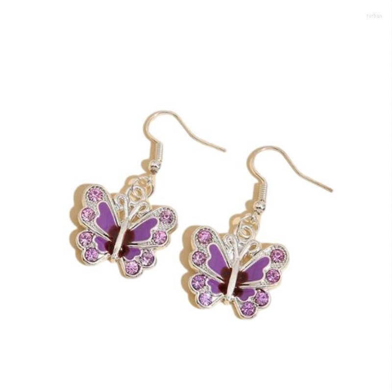 

Dangle Earrings Enamel Rhinestones Butterfly Drop Steampunk Animal Earring Hooks Jewelry Trendy For Girls Women Party Aesthetic