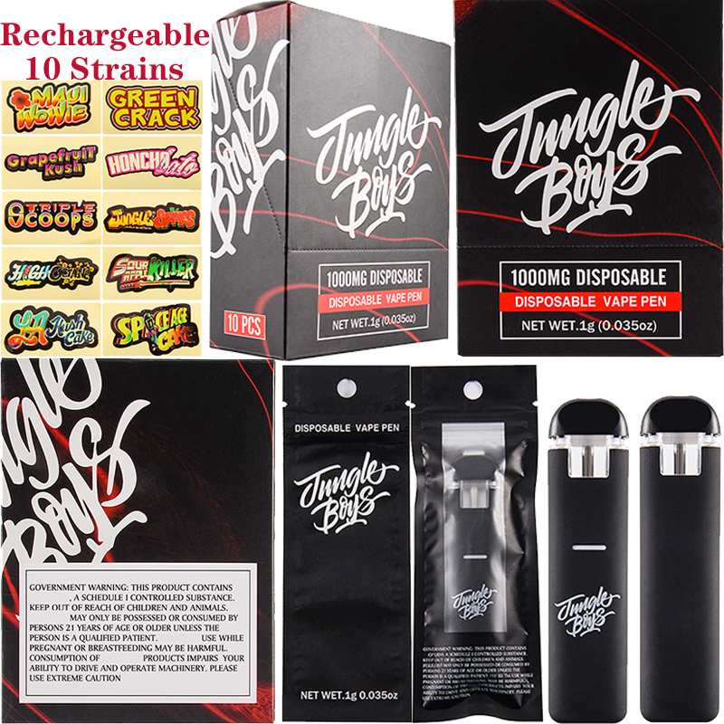 

Jungle Boys Rechargeable E Cigarettes 10 Flavors Disposable Vape Pen 1 ml 280mah Device Pod Disposables Empy Thick Oil Starter Kits USB Micro Connectors Charger