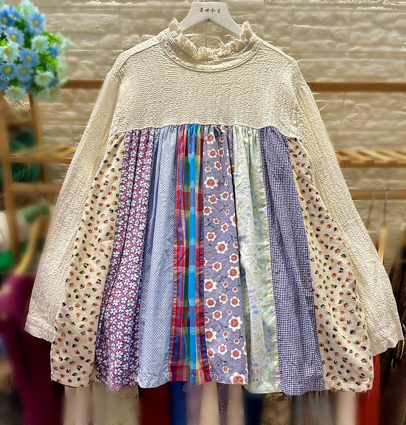 

Women's Blouses 2023 Spring Autumn Long Sleeve Printing Loose Shirt Top, Beige