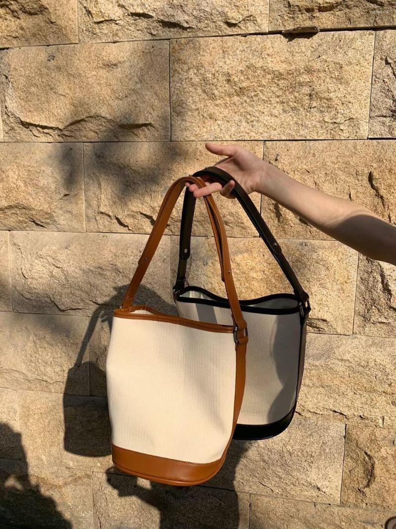 

Evening Bags 2023 Fashion Women's Canvas Bag Shopping Tote Leisure Bucket, Black