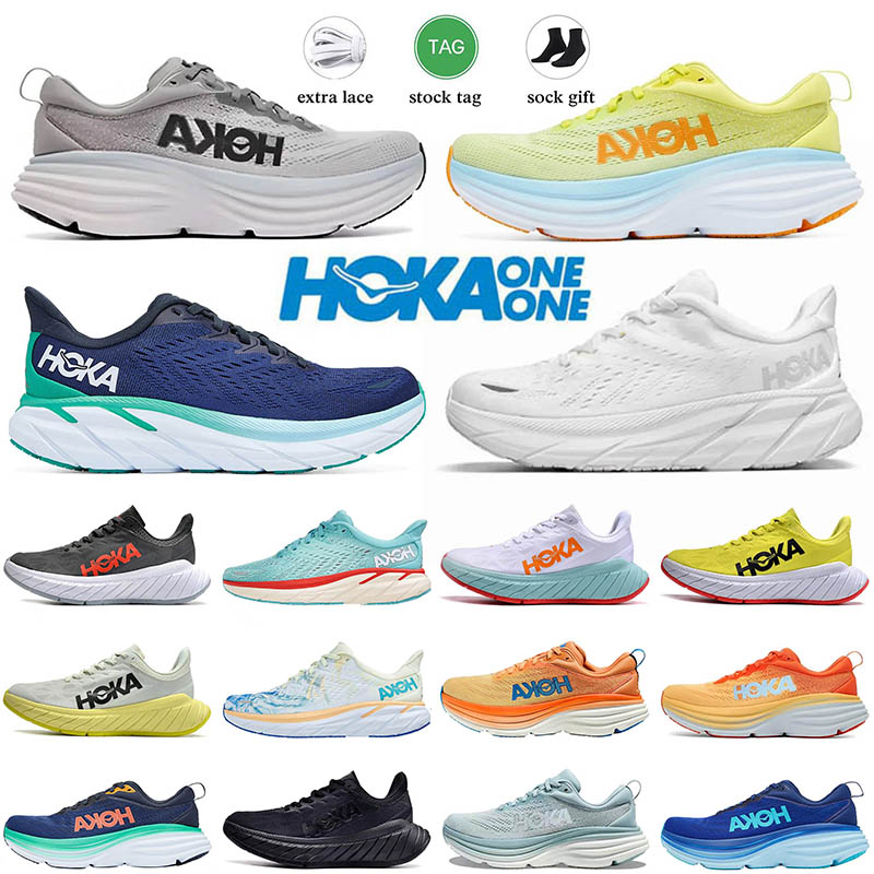 

Hoka One One Bondi 8 Outdoor Running Shoes Carbon x2 Clifton Platform Sneakers Black White Hoaks Lilac Marble Mens Women Aquarel Trainers Walking Jogging, Bondi8 (12) pink orange 36-40