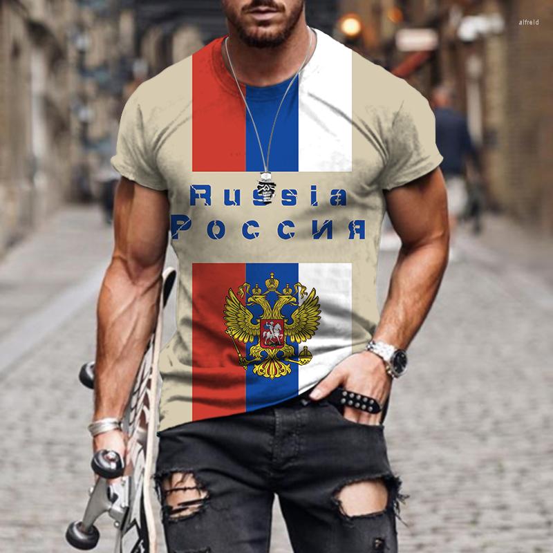 

Men's T Shirts Russian Flag 2023 Men's Retro Harajuku 3d Printing Pattern Cool Sports Leisure Jogging Comfortable Street Loose Oversized, S4126