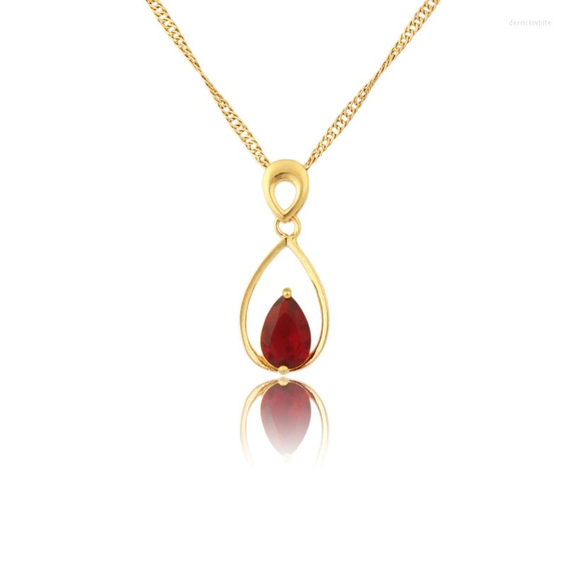 

Pendant Necklaces Fashion Women Rainstone Gold Plate Natural Crystal Necklace Water Drop