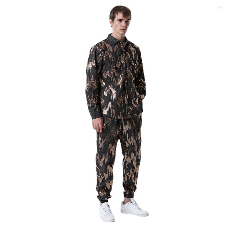 

Men's Tracksuits Men's Stage Prom Suit Colorful Sequin Jacket Pants Dance Festival Christmas Halloween Party Costume, Black