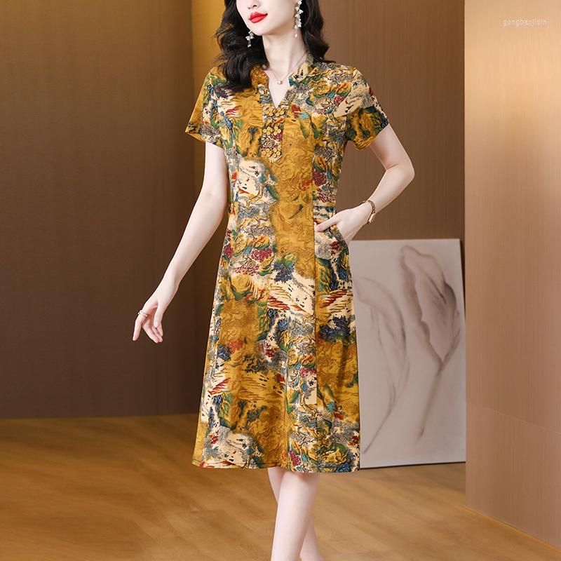

Casual Dresses 2023 Summer Women's Mid-length Dress Loose And Thin Temperament Printed, No. 3