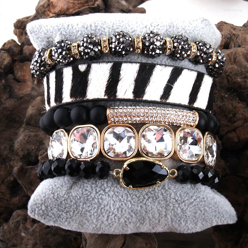 

Strand MD Fashion Leopard Leather Bracelet Set 5pc Handmade Natural Stone Female Femme Bracelets Sets For Women Jewelry Drop