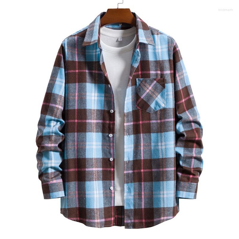 

Men's Casual Shirts Spring 2023 Foreign Trade Color Check Trend Simple Fashion Youth Cool Shirt, Gs05