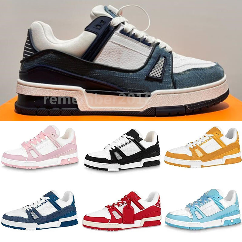 

2023 Men Sneakers Virgil Trainer Running Shoes Black White Pink Casual Fashion Low Shoe Platform Leather Designer Rubber Outdoor Walking Eur 36-45 RB14, # 11