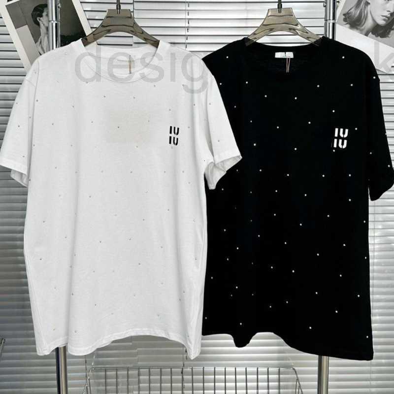 

Women' T-Shirt Designer 23 summer short sleeved T shirt new round neck sweatshirt tshirt letter hot diamond T-shirt women pure cotton all-match pullover top 4HCZ, White