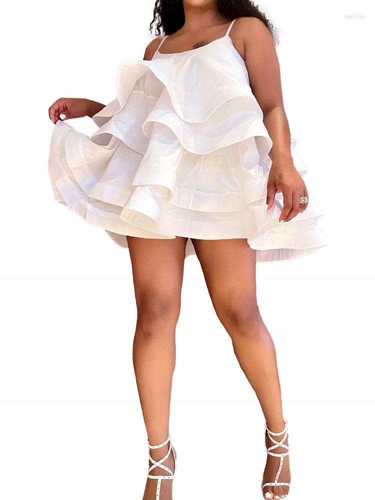 

Casual Dresses White Fashion Ruffles Cake Women Sleeless Spaghetti Strap Summer Dress Robe Femme Sexy Black Vestido Feminino