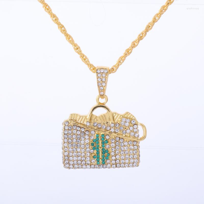 

Pendant Necklaces Style Exquisite Personality Yuan Bag Zircon Necklace Men And Women Fashion Daily Casual Banquet Accessories Gifts