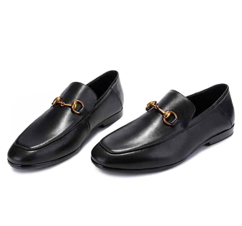 

Horsebit Buckle Loafers Men Lazy Flats Fashion Soft Leather British Style Gentlemen Casual Shoes Big Size 38-46