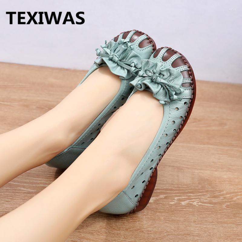 

Sandals TEXIWAS 2023 Summer Women Comfortable Leather Flat Comfort High Quality Ladies Shoes, Beige