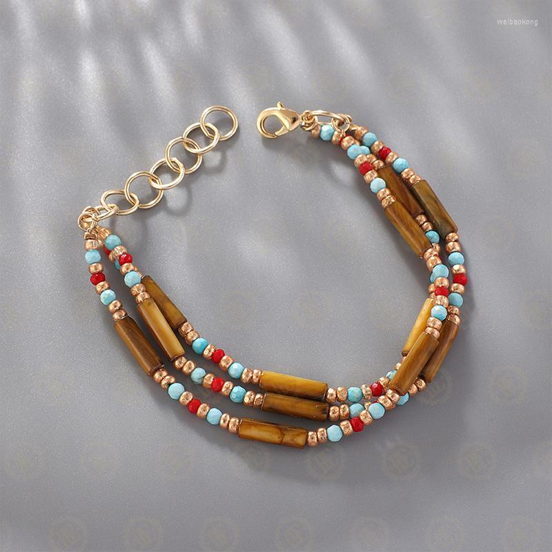 

Strand One Czech Glass Beads And Semi-Precious Synthetic Stone Bracelet (BE1136)