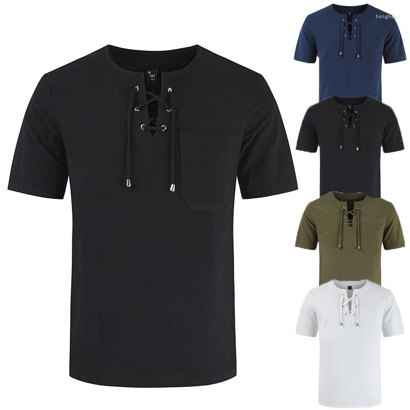 

Men' T Shirts BANNAJI Summer Hip Hop Solid Linen Cotton Tshirt Tee Men Street Streetwear Shirt Tops Fashion Short Sleeve For Male, Green