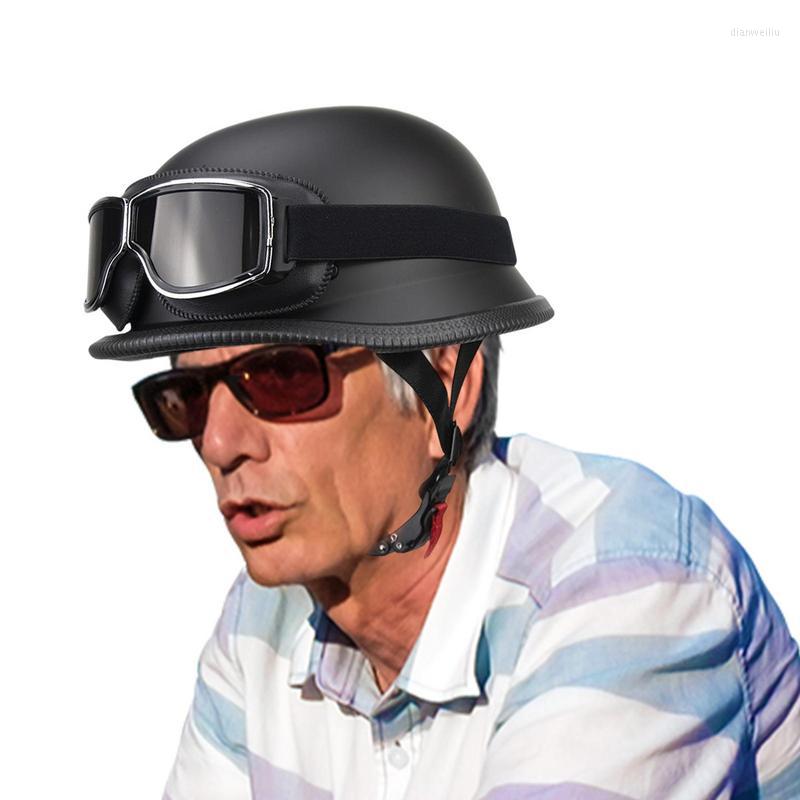 

Motorcycle Helmets Vintage Hat Half-face Baseball Ball Cap Hard With Goggles German Style Half For Cruiser Scooter Chopper