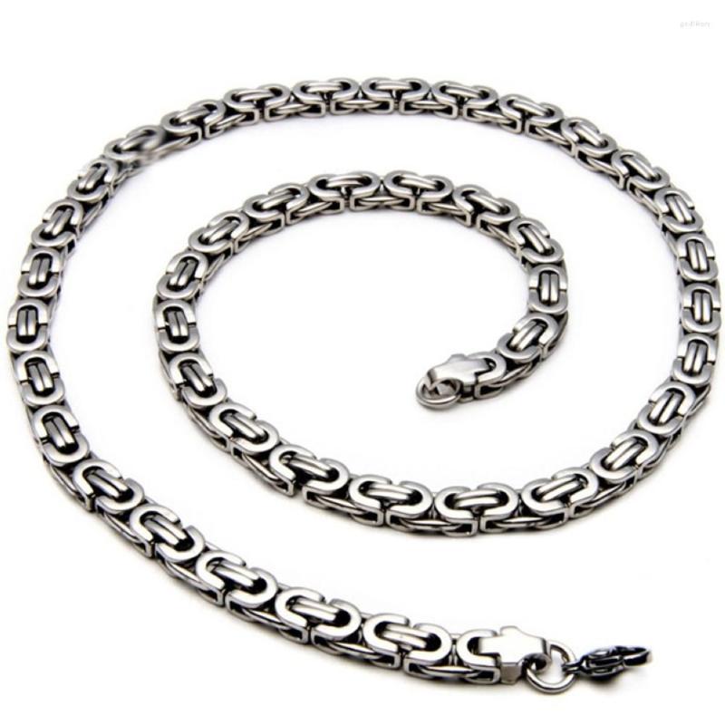 

Chains Stainless Steel Men Plated Gold Silver Chain Necklace Male Brake Flat King Rock Fashion Accessory Drop Free Delivery